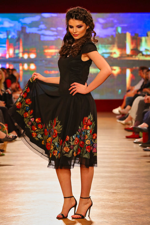 Rochie tul pictat manual I-160